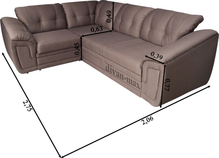 Угловой диван Премьер 5-5 алюр cinnamon