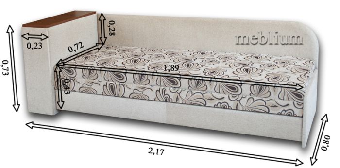 Софа Стиль-45 с тумбой Канада Страйп Вайт 01-с