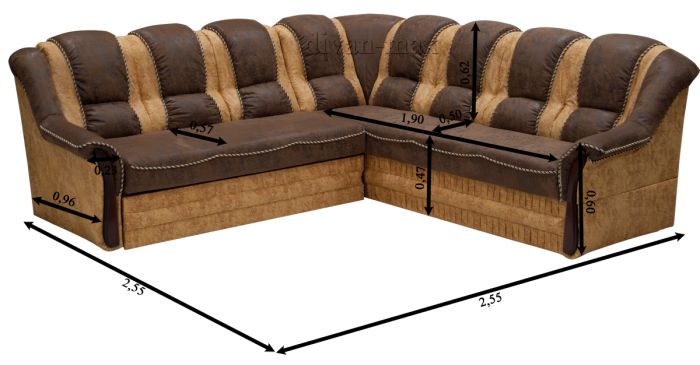 Угловой диван Барон 1С вариант В -6