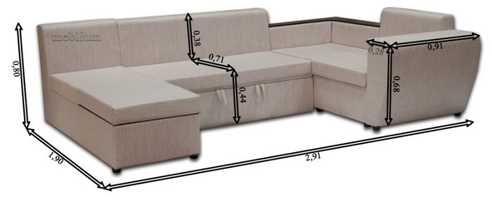 Уголовой диван Meblium 23-42 Лугано Беж