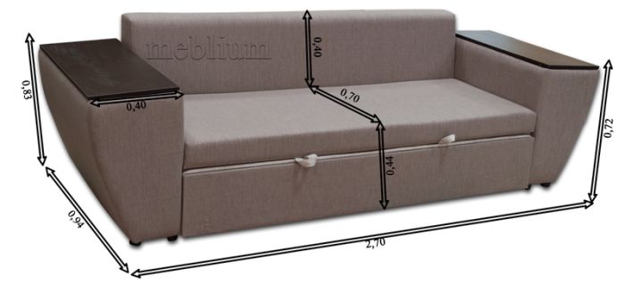 Софа Meblium 21-42 "Накладки ДСП" Кордрой Коричневый