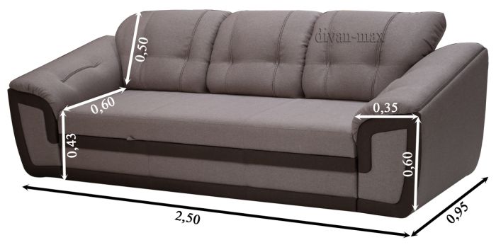 Диван Премьер-5 Опера графит 960