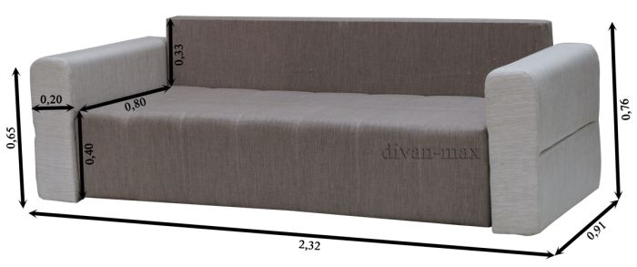 Софа Адель 140-7 гига комб. беж + гига грин