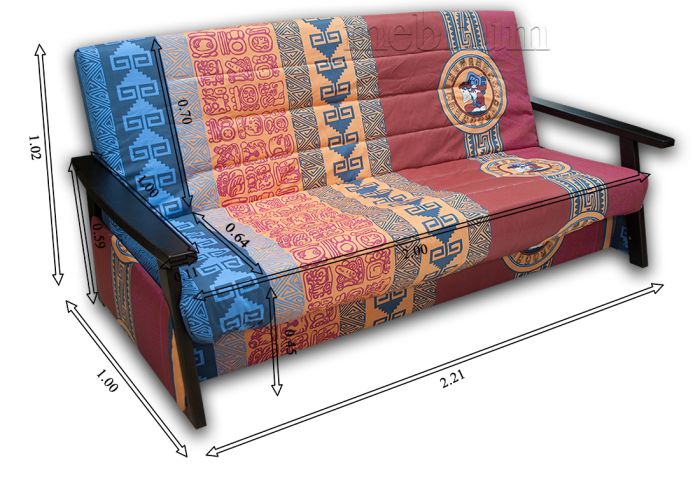 Ортопедический диван Гермес-61 Буквы Синие