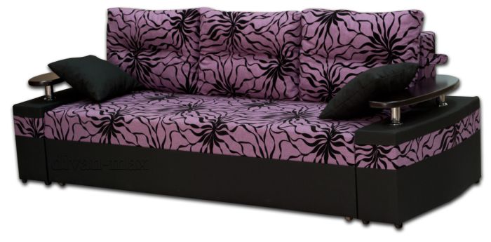 (СНЯТО С ПРОИЗВОДСТВА) Софа Глория-8 саванна флок лилак 12 + саванна блэк 19