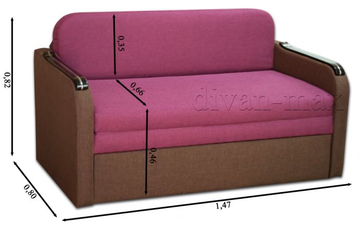 Диван Гном-Д 130-12 Гига комб браун