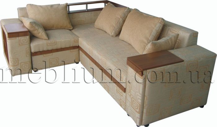 Угловой диван Meblium 128-10 с баром лугано беж