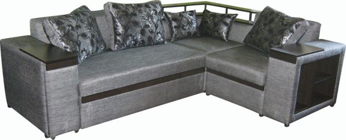 ПРОДАНО (можно под заказ) Угловой диван Meblium 128-10 "7" с баром лугано браун