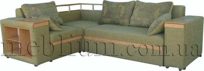 ПРОДАНО (можно под заказ) Угловой диван Meblium 128-10 "7" с баром лугано браун