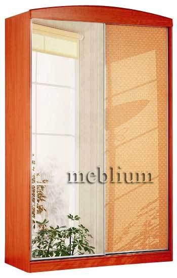 (СНЯТО С ПРОИЗВОДСТВА) Шкаф-купе Классик 900-19 1 фасад зеркало, 1 фасад Ф 524 волна мдф дуб молочный+венге