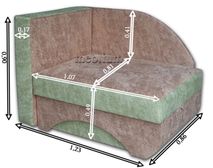 Диван детский Колибри-12 Шагги апл + Шагги бизе