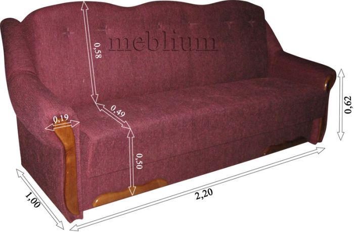 Софа Карина с быльцами-7 Букле 015 + Лючия 550