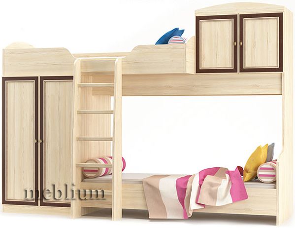 Кровать-горка Дисней-71 (с ламелями) Дуб Светлый (СНЯТО С ПРОИЗВОДСТВА/ЗНЯТО З ВИРОБНИЦТВА)