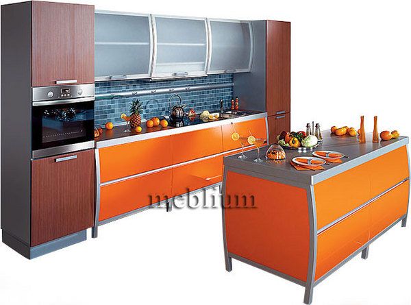 кухня meblium 7-72. Фасад пластик с алюминевой рамкой:- от 5800 грн. за 1 м.п.