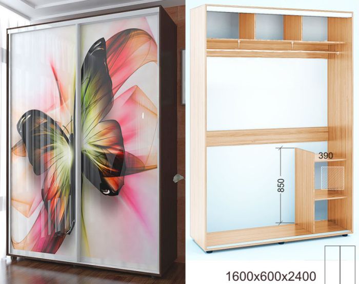 Шкаф-купе Лайт 1600-65