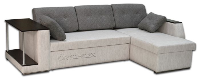 Угловой диван Лос-Анжелес-16 Лугано Крем + Саванна Каро 21