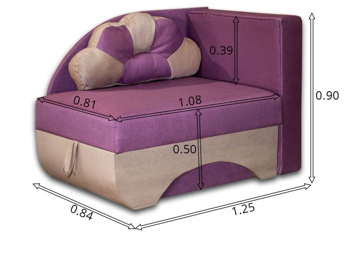 Диван детский Малыш-14 Голивуд стоун + Пертл кофе угол 7-ка