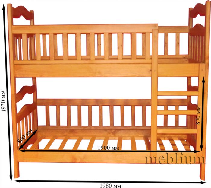 (СНЯТО С ПРОИЗВОДСТВА) Двухъярусная кровать-трансформер Мальвина-46