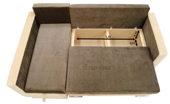 Угловой диван Марта 140-7 лугано браун + лугано беж