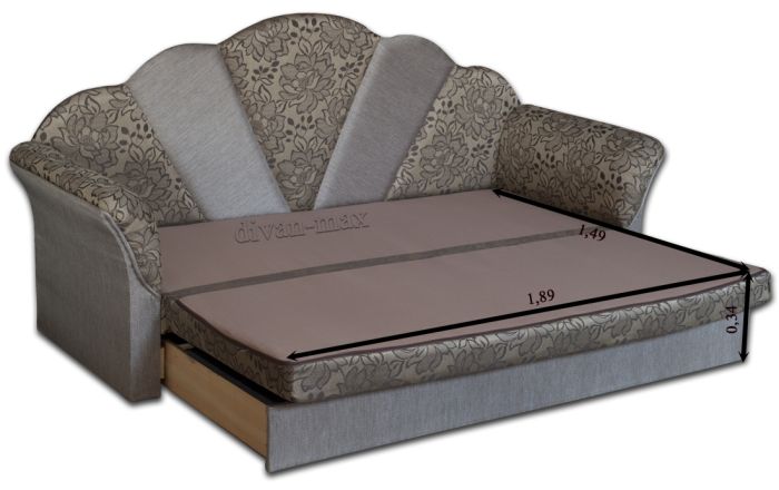 Диван Мираж-15 аркадия флаверс лайт браун + аркадия колор браун 1