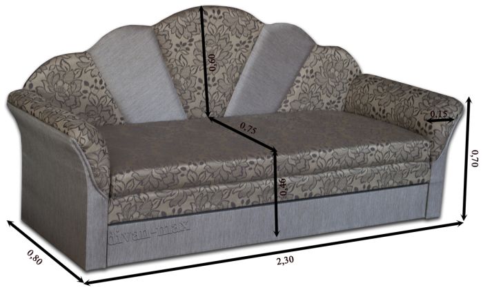 Диван Мираж-15 аркадия флаверс лайт браун + аркадия колор браун 1