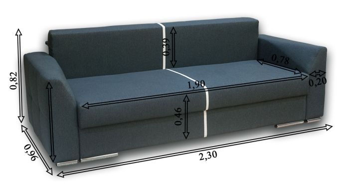 Софа Модена-42 Серый