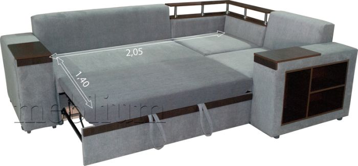 ПРОДАНО (можно под заказ) Угловой диван Meblium 128-10 "7" с баром лугано браун