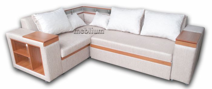 ПРОДАНО (можно под заказ) Угловой диван Meblium 128-10 "7" с баром лугано браун