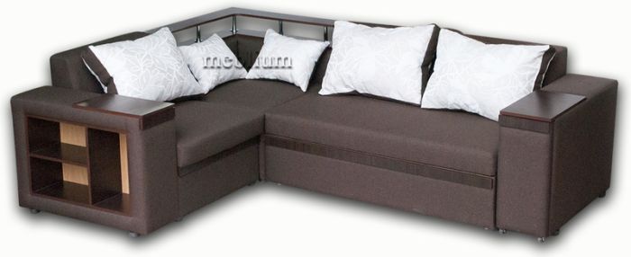 ПРОДАНО (можно под заказ) Угловой диван Meblium 128-10 "7" с баром лугано браун