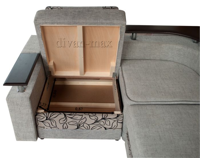 Угловой диван Люкс Карат-15 берлин т. серый