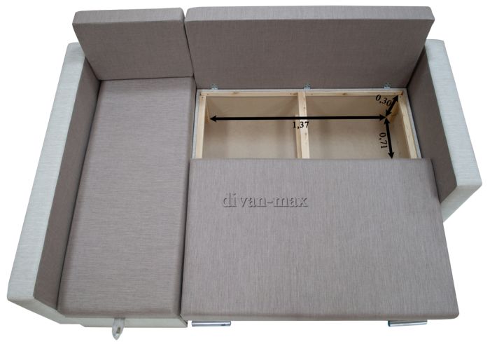 Угловой диван Марта 160-7 Танго браун + Лючия 624