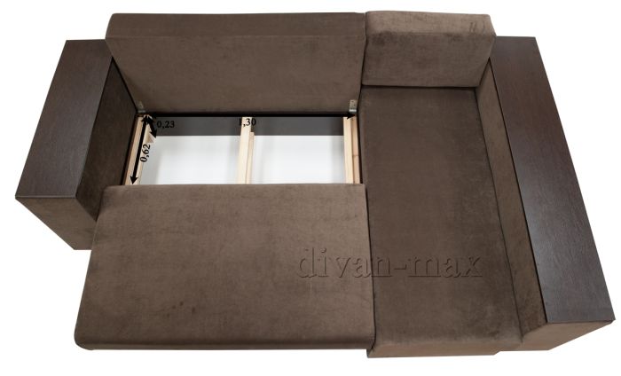 Угловой диван Оксфорд-7 КОРДРОЙ 379 + ВЕЛЮР БЕЖ