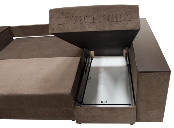 Угловой диван Оксфорд-7 КОРДРОЙ 379 + ВЕЛЮР БЕЖ