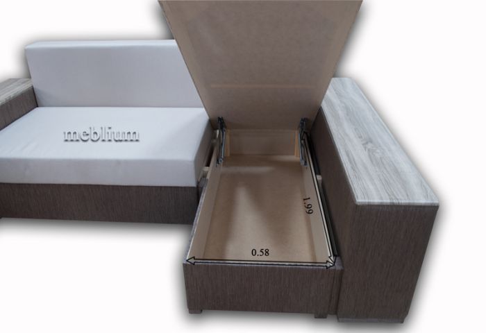 Диван угловой Оскар-44 Лима кофе + Квадро комбин беж