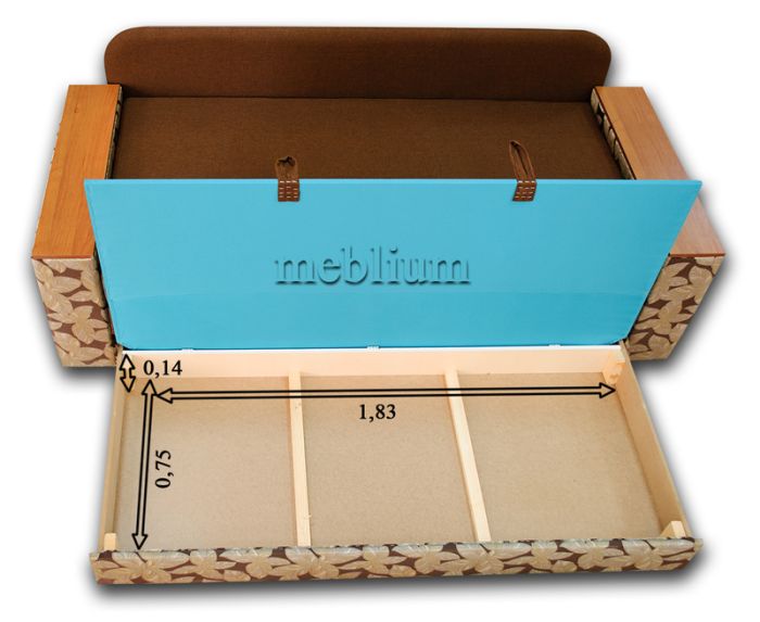 Диван Meblium 221-1 люкс Лисцио 072 темно коричневый + Мальта голд