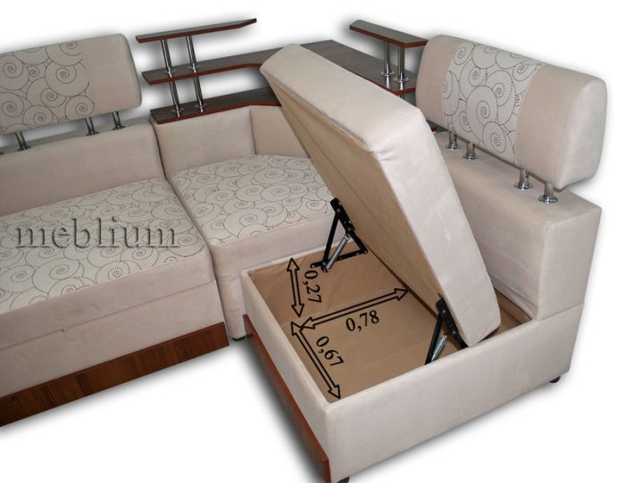 Диван угловой Meblium 188-10 Гига Комб Браун + Гига Комб Беж