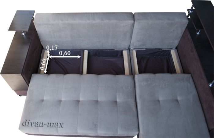 (СНЯТО С ПРОИЗВОДСТВА) Угловой диван Монако-16 гига браун+беж