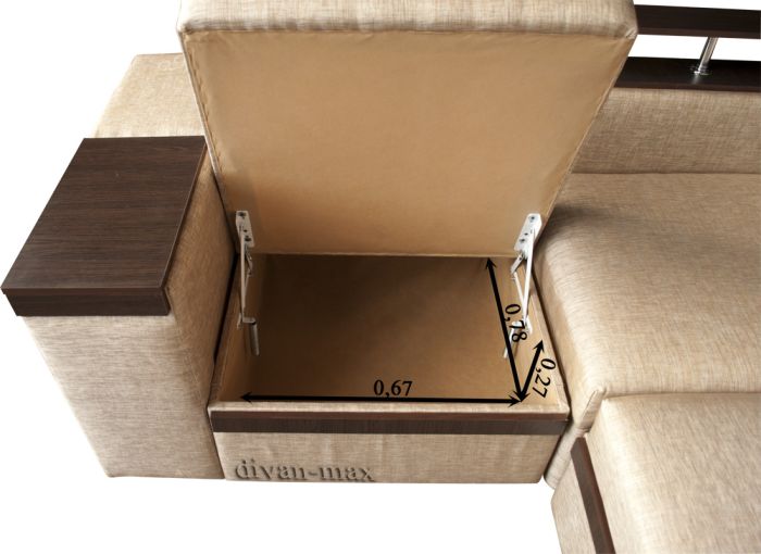 Угловой диван Монреаль 2Б-89 Эпика джинджер + магнолия