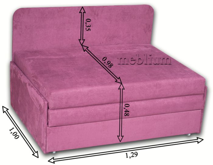 Диван Омега 120-41 Саванна Лилак 12+Саванна Блек 19