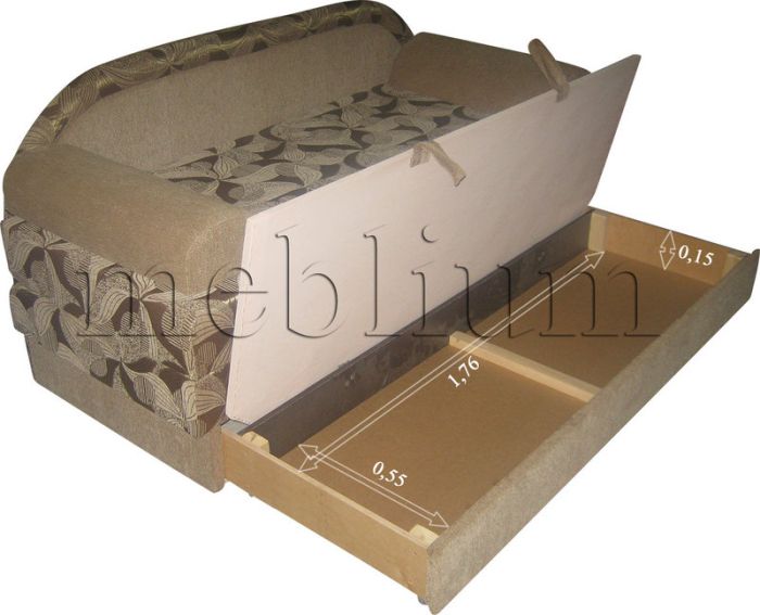 Диван Великолепный-33 Цветок Серый