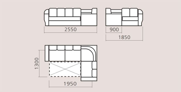 Угловой диван Прадо со столиком - 106