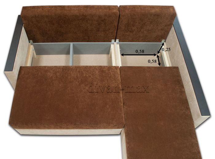 Угловой диван Премьера-21 Епика Хезел + Епика Джинджер + Роял Латте