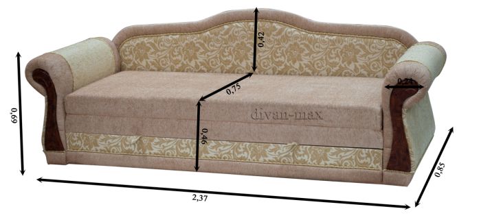 Софа Премьера-15 аркадия флаверс грей