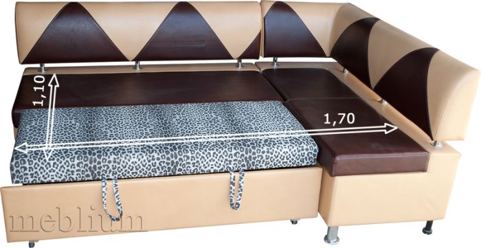 Meblium 66-3 раскладной кож зам темно-коричневый + беж