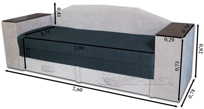 Софа Дарья-7 Cortina black + ТС 661