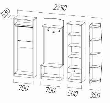 (СНЯТО С ПРОИЗВОДСТВА) Прихожая ВТ-811-19 Ольха