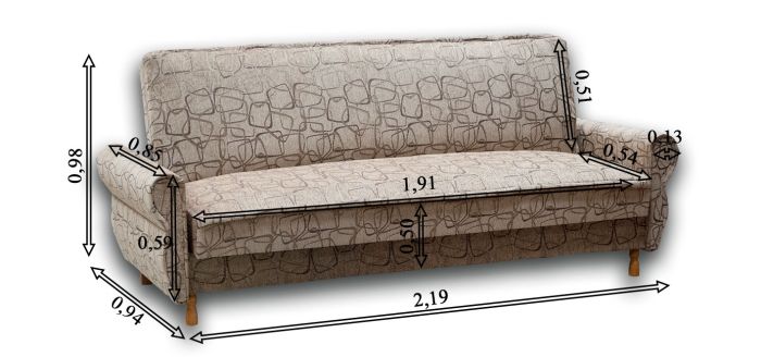 (СНЯТО С ПРОИЗВОДСТВА) Диван Шинил-74 Бока мягкие