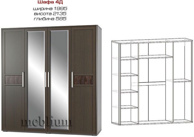 Спальня Токио 4Д венге-71 (СНЯТО С ПРОИЗВОДСТВА/ЗНЯТО З ВИРОБНИЦТВА)