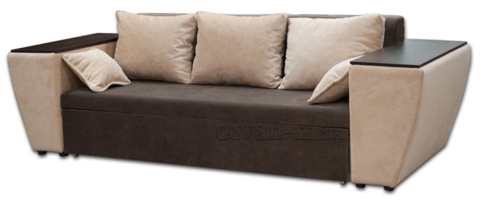 Диван Цезарь-7 "Накладки ДСП" кордрой коричневый + кордрой беж (EximTextill)
