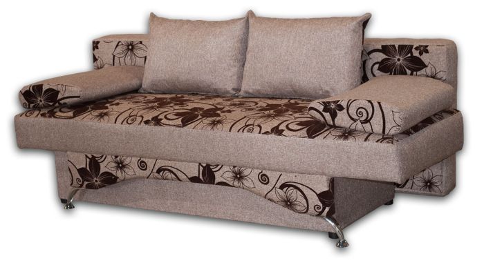 Диван ВЕНЕЦИЯ-14 Шервуд коричневые цветы + Поло коричневый